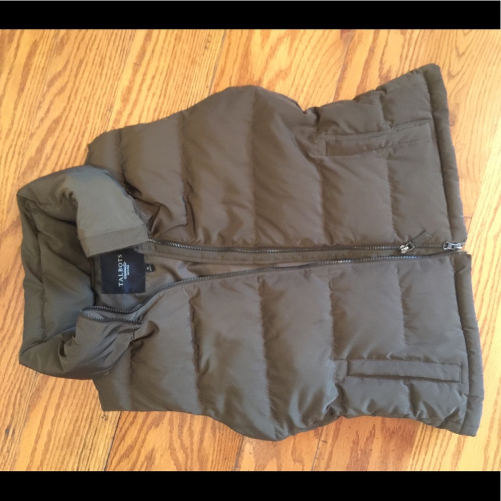 NWOT Talbots Down Vest, Olive Green